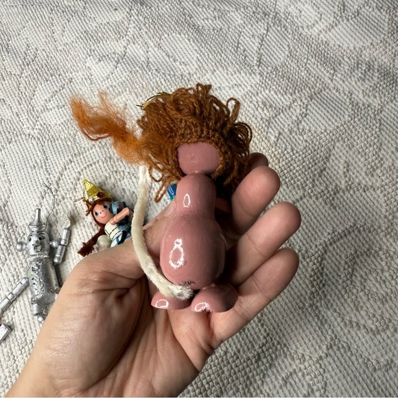Vintage Kurt S. Adler Wizard of Oz wooden ornaments Dorothy Scarecrow Lion Tin M - Picture 12 of 16
